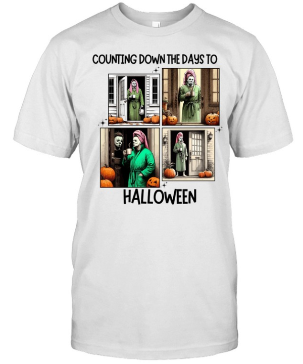 Funny Michael Myers Morning Routine Bathrobe Coffee Halloween T- Classic Men's T-shirt