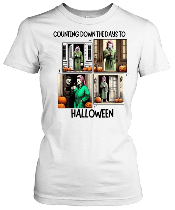 Funny Michael Myers Morning Routine Bathrobe Coffee Halloween T- Classic Women's T-shirt