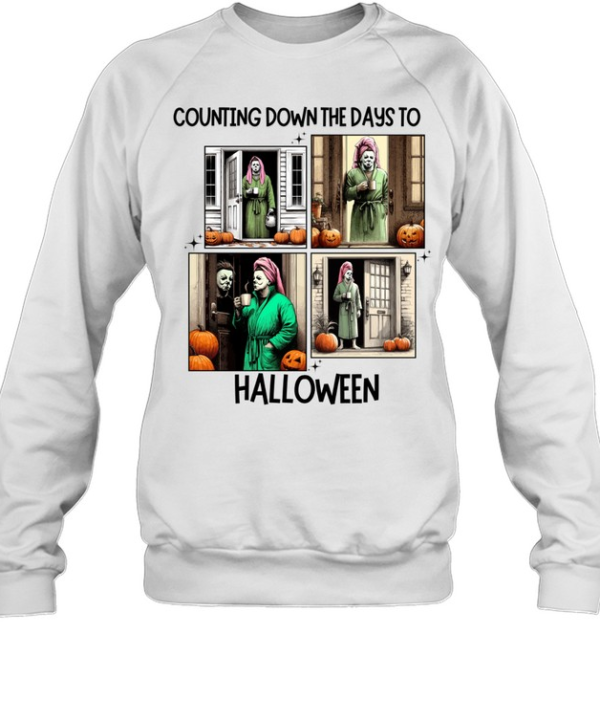 Funny Michael Myers Morning Routine Bathrobe Coffee Halloween T- Unisex Sweatshirt