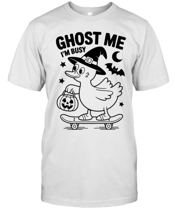 Ghost Me I'm Busy Witch Duck Skateboarding Halloween T- Classic Men's T-shirt
