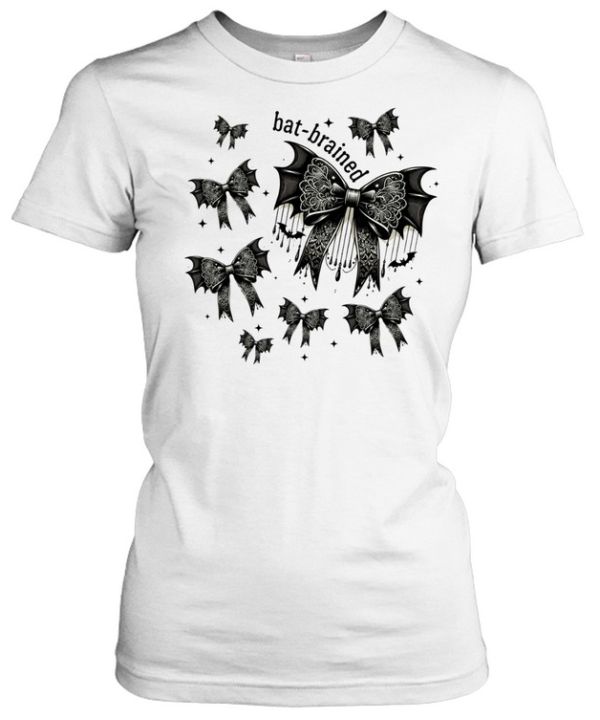 Gothic Bat Wing Lace Ribbon Bows Halloween T- Classic Women's T-shirt