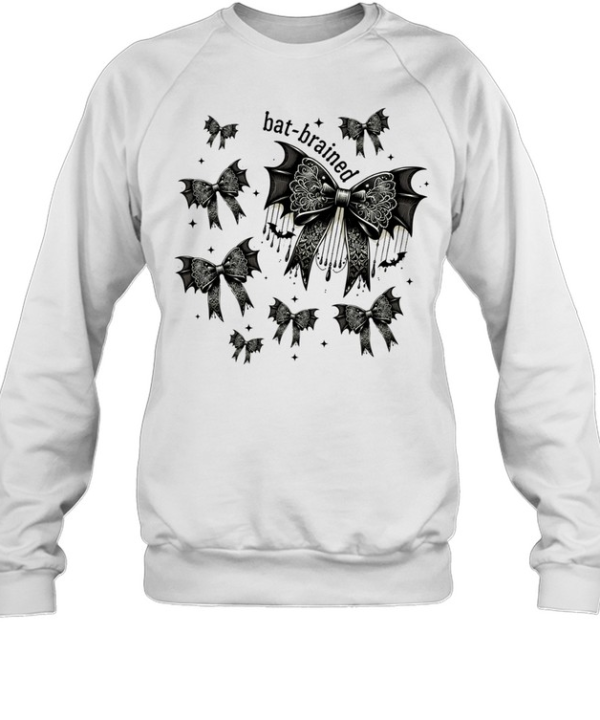 Gothic Bat Wing Lace Ribbon Bows Halloween T- Unisex Sweatshirt