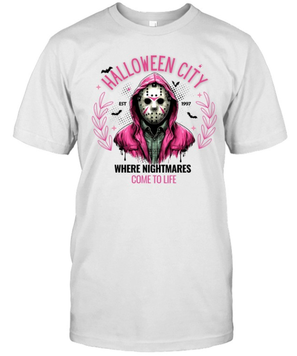Halloween City Come To Life Pink Hockey Mask Slasher T- Classic Men's T-shirt