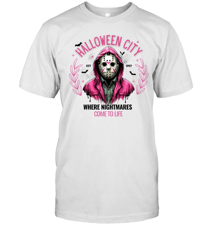 Halloween City Come To Life Pink Hockey Mask Slasher T- Classic Men's T-shirt Halloween City Come To Life Pink Hockey Mask Slasher T- Classic Men's T-shirt