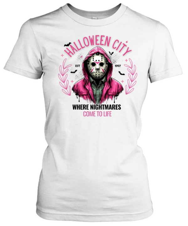 Halloween City Come To Life Pink Hockey Mask Slasher T- Classic Women's T-shirt