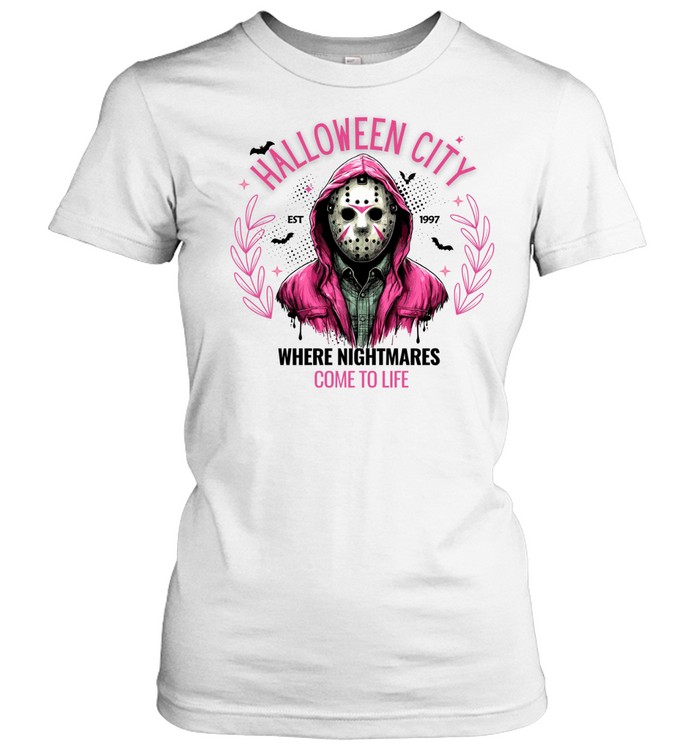 Halloween City Come To Life Pink Hockey Mask Slasher T- Classic Women's T-shirt
