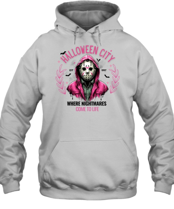 Halloween City Come To Life Pink Hockey Mask Slasher T- Unisex Hoodie