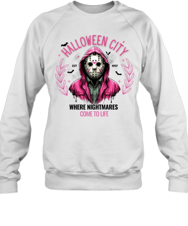 Halloween City Come To Life Pink Hockey Mask Slasher T- Unisex Sweatshirt