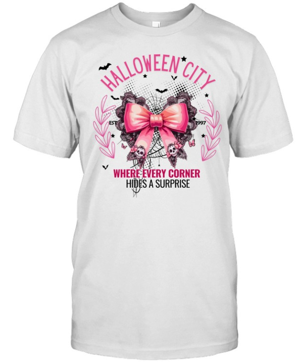 Halloween City Pink Coquette Bow Skull Ribbon T- Classic Men's T-shirt