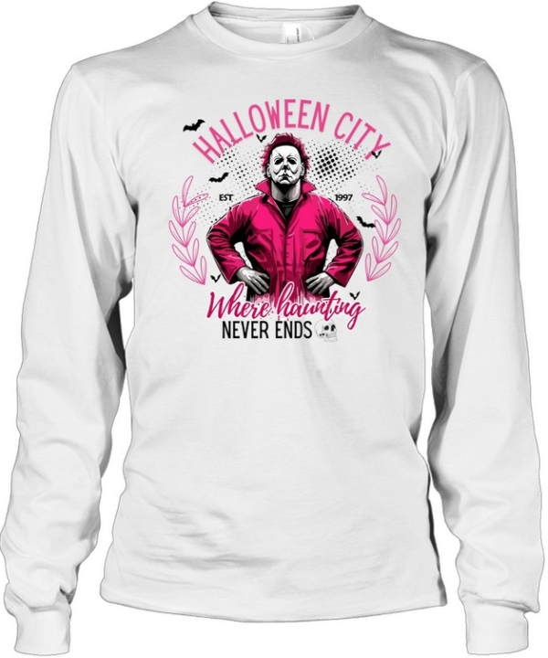 Halloween City Where Haunting Michael Myers Slasher T- Long Sleeved T-shirt