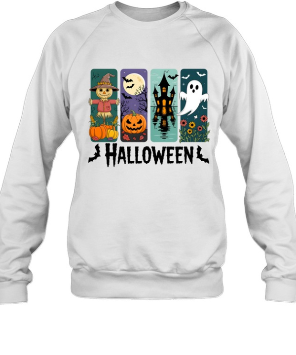 Halloween Scarecrow Pumpkin Haunted Castle Ghost T- Unisex Sweatshirt