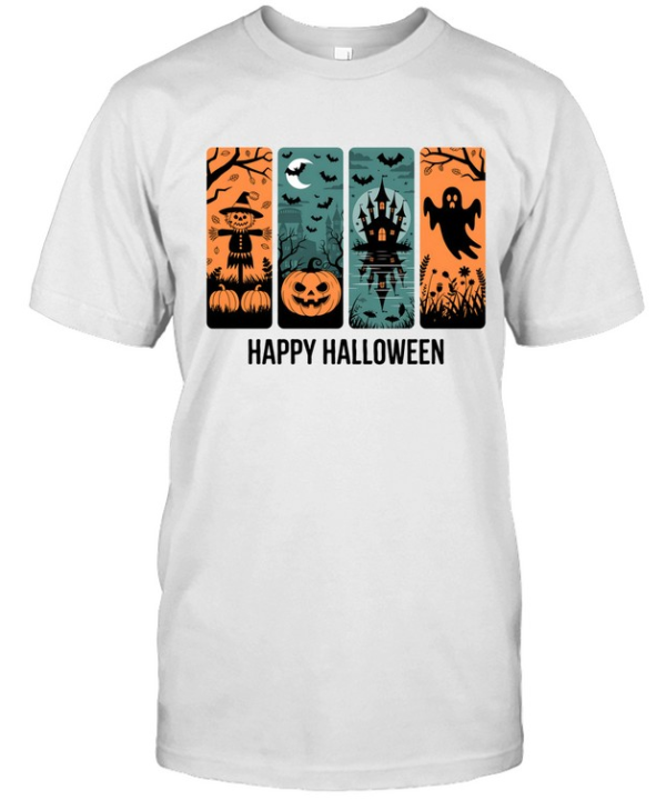 Happy Halloween Scarecrow Pumpkin Haunted Castle Ghost T- Classic Men's T-shirt