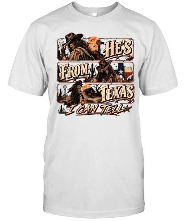 He's From Texas I Can Tell Horror Cowboy Western Slasher Halloween T- Classic Men's T-shirt