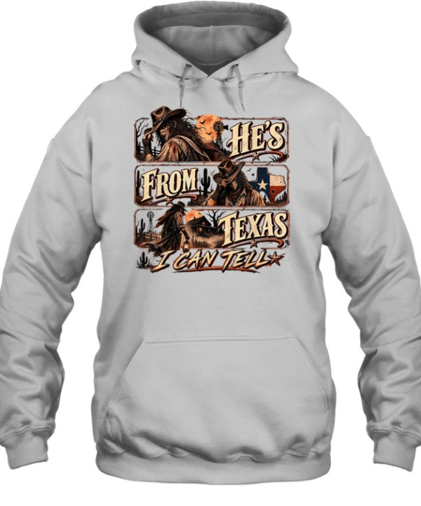 He's From Texas I Can Tell Horror Cowboy Western Slasher Halloween T- Unisex Hoodie