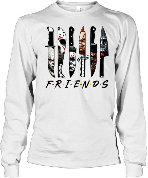 Horror Friends Slasher Knives Lineup Graphic Halloween Long Sleeved T-shirt