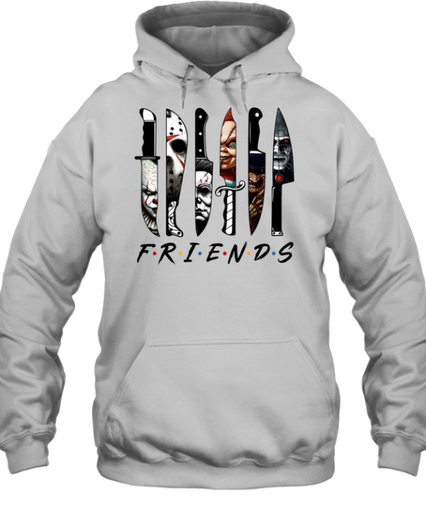 Horror Friends Slasher Knives Lineup Graphic Halloween Unisex Hoodie