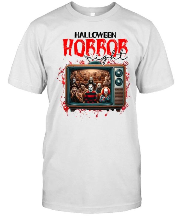 Horror Night Retro TV Movie Cinema Slashers Halloween T- Classic Men's T-shirt