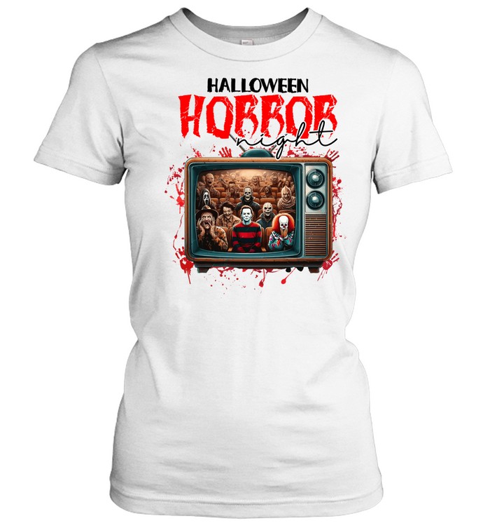 Horror Night Retro TV Movie Cinema Slashers Halloween T- Classic Women's T-shirt
