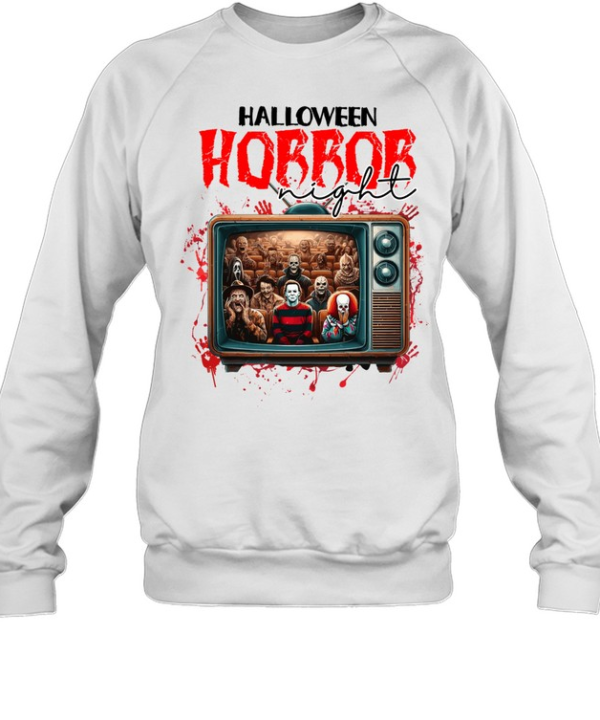 Horror Night Retro TV Movie Cinema Slashers Halloween T- Unisex Sweatshirt