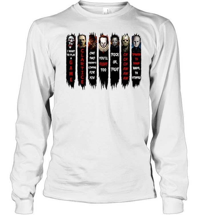 Horror Slasher Movie Quotes Squad Halloween Graphic Long Sleeved T-shirt