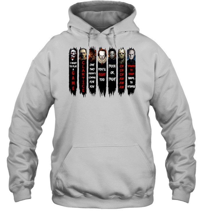 Horror Slasher Movie Quotes Squad Halloween Graphic Unisex Hoodie Horror Slasher Movie Quotes Squad Halloween Graphic Unisex Hoodie