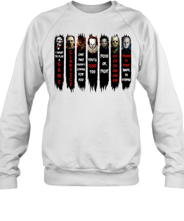 Horror Slasher Movie Quotes Squad Halloween Graphic Unisex Sweatshirt