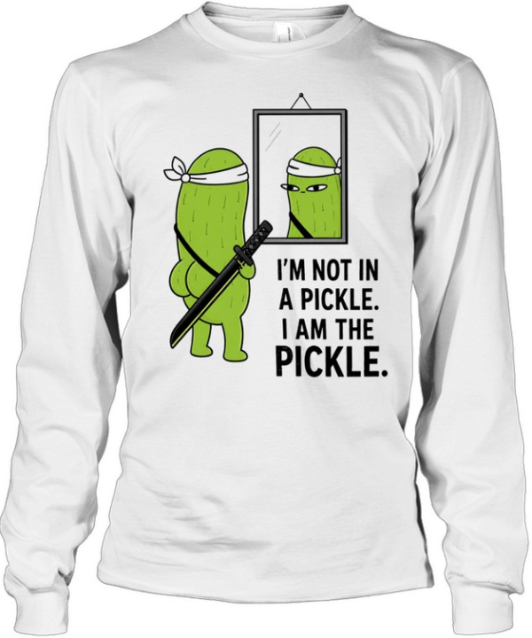 I’m not in a pickle I am the cartoon samurai katana mirror reflection Long Sleeved T-shirt