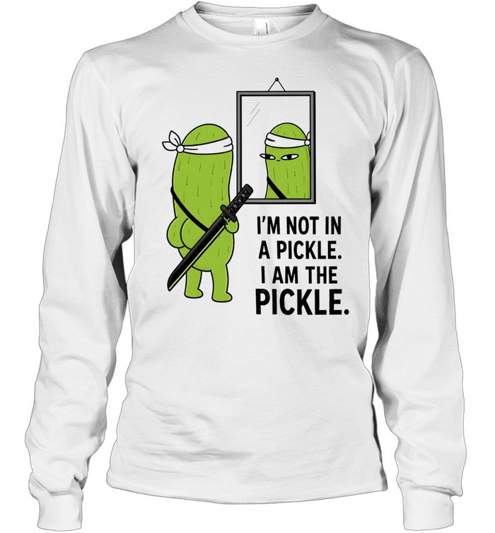 I’m not in a pickle I am the cartoon samurai katana mirror reflection Long Sleeved T-shirt