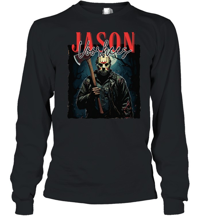 Jason Voorhees Bloody Axe Camp Crystal Lake Halloween Horror Long Sleeved T-shirt