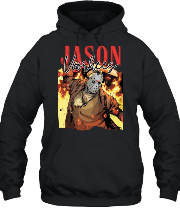 Jason Voorhees Camp Crystal Lake Horror Fire Slasher Graphic T- Unisex Hoodie