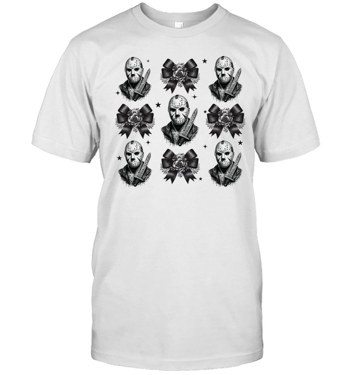 Jason Voorhees Floral Ribbon Bow Hockey Mask Slasher Halloween T- Classic Men's T-shirt Jason Voorhees Floral Ribbon Bow Hockey Mask Slasher Halloween T- Classic Men's T-shirt