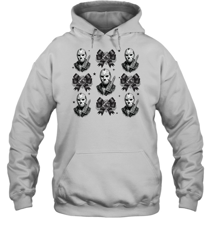 Jason Voorhees Floral Ribbon Bow Hockey Mask Slasher Halloween T- Unisex Hoodie Jason Voorhees Floral Ribbon Bow Hockey Mask Slasher Halloween T- Unisex Hoodie