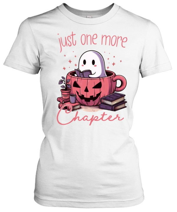 Just One More Chapter Ghost In Pumpkin Mug Halloween T- Classic Women's T-shirt