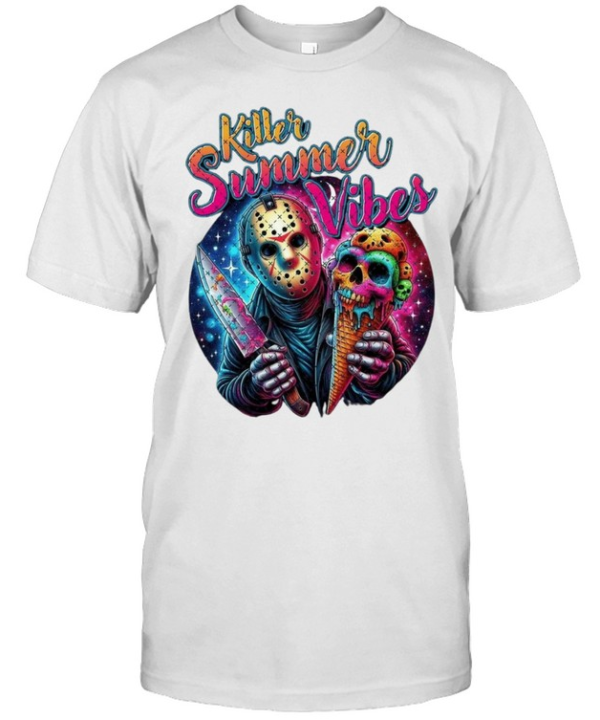 Killer Summer Vibes Jason Voorhees Ice Cream Skull Halloween Horror  Classic Men's T-shirt