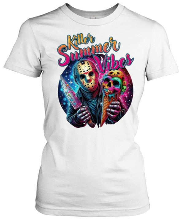 Killer Summer Vibes Jason Voorhees Ice Cream Skull Halloween Horror Classic Women's T-shirt
