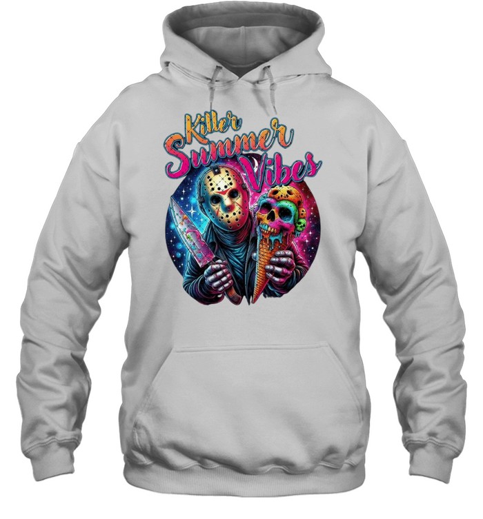 Killer Summer Vibes Jason Voorhees Ice Cream Skull Halloween Horror Unisex Hoodie Killer Summer Vibes Jason Voorhees Ice Cream Skull Halloween Horror Unisex Hoodie