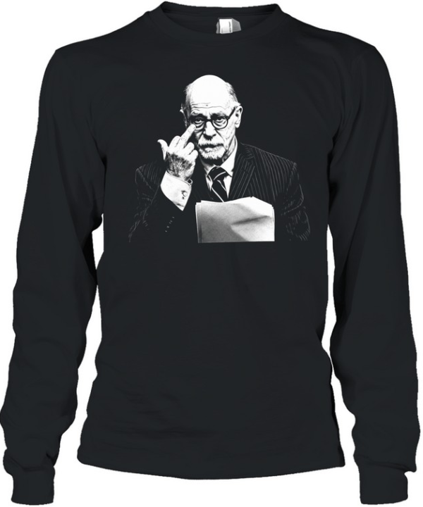 Larry David Curb Your Enthusiasm middle finger gesture portrait  Long Sleeved T-shirt