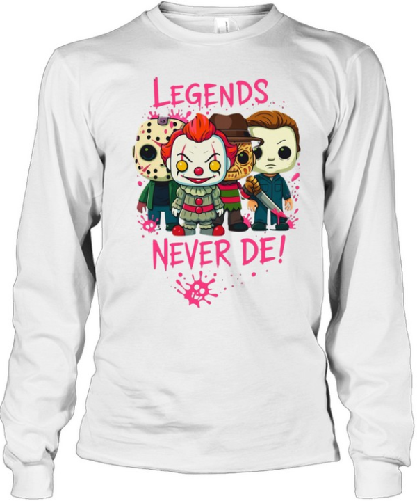 Legends Never Die Horror Slasher Chibi Figures Halloween Graphic  Long Sleeved T-shirt