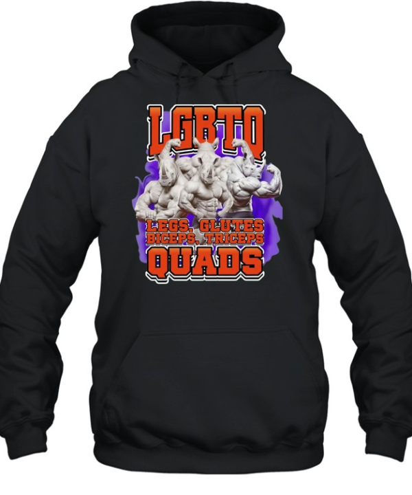 LGBTQ Legs Glutes Biceps Triceps Quads Rhino  Unisex Hoodie