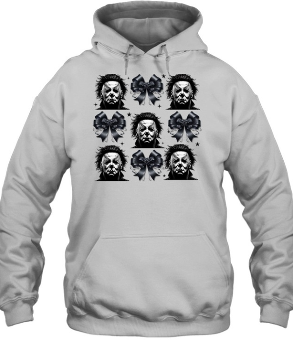 Michael Myers Black Coquette Ribbon Bow Slasher Halloween T- Unisex Hoodie