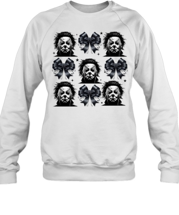 Michael Myers Black Coquette Ribbon Bow Slasher Halloween T- Unisex Sweatshirt