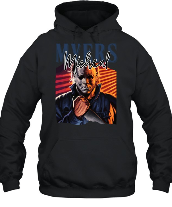 Michael Myers Knife Slasher Sunset Glow Halloween Horror Graphic T- Unisex Hoodie