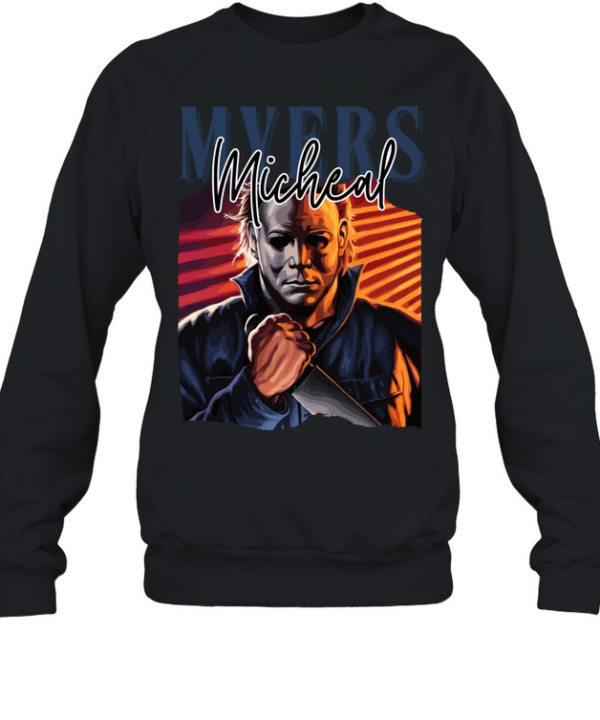 Michael Myers Knife Slasher Sunset Glow Halloween Horror Graphic T- Unisex Sweatshirt