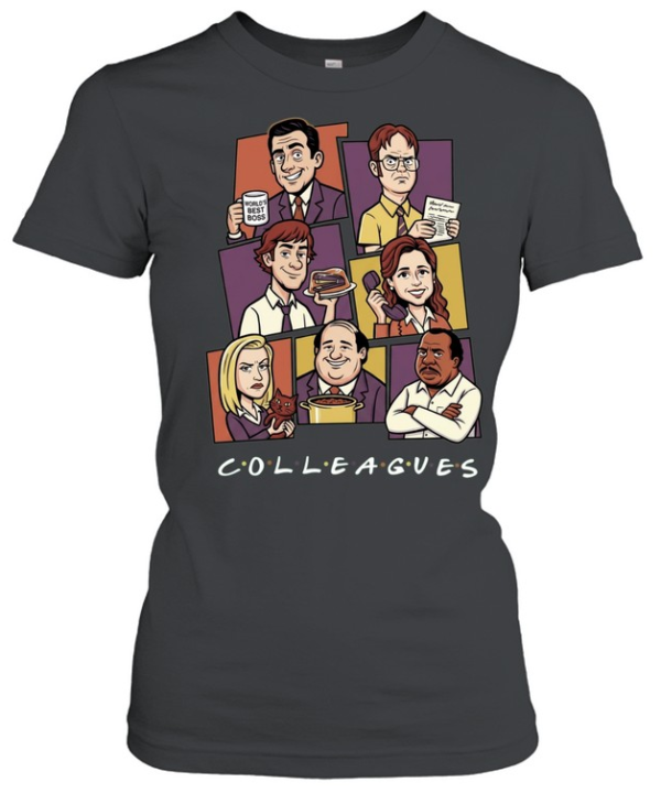 Michael Scott Dwight Schrute Jim Halpert Pam Beesly The Office Colleagues  Classic Women's T-shirt