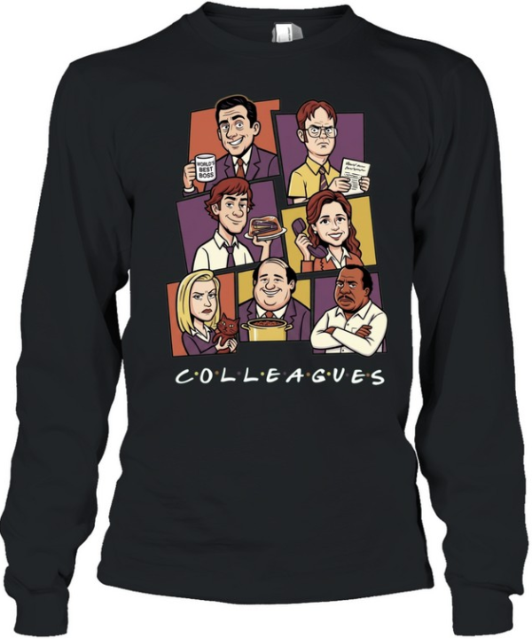Michael Scott Dwight Schrute Jim Halpert Pam Beesly The Office Colleagues Long Sleeved T-shirt