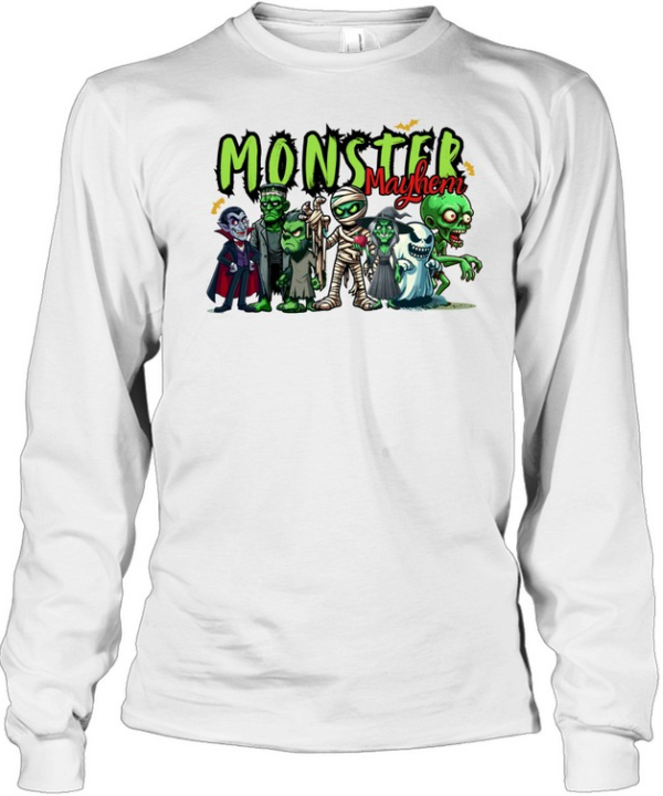 Monster Mayhem Classic Halloween Creatures Squad T- Long Sleeved T-shirt