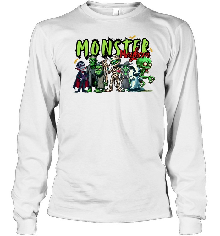 Monster Mayhem Classic Halloween Creatures Squad T- Long Sleeved T-shirt