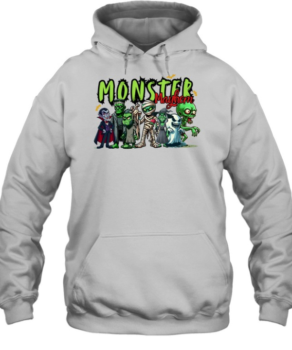 Monster Mayhem Classic Halloween Creatures Squad T- Unisex Hoodie