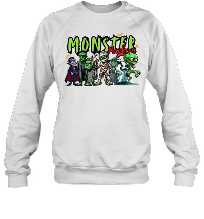 Monster Mayhem Classic Halloween Creatures Squad T- Unisex Sweatshirt Monster Mayhem Classic Halloween Creatures Squad T- Unisex Sweatshirt