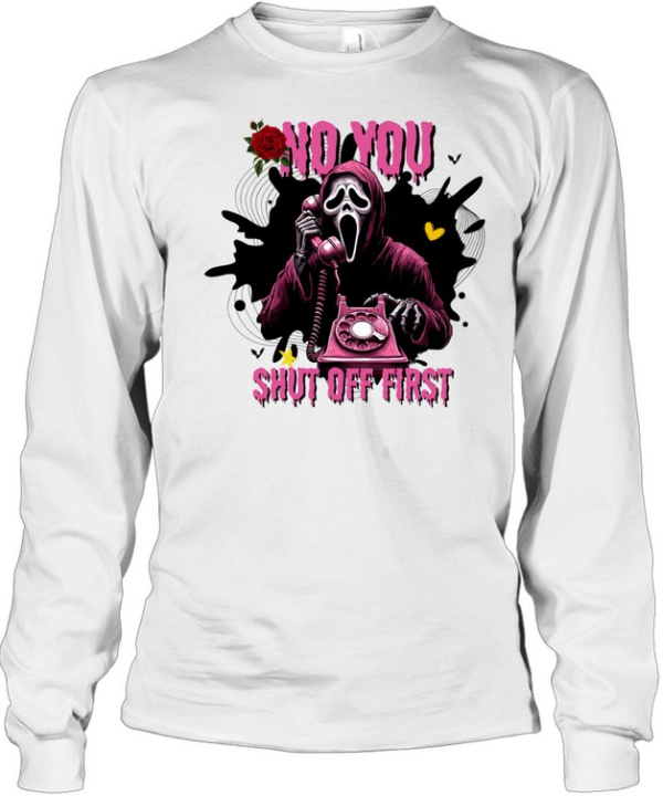 No You Hang Up Ghostface Rotary Phone Slasher Halloween T- Long Sleeved T-shirt